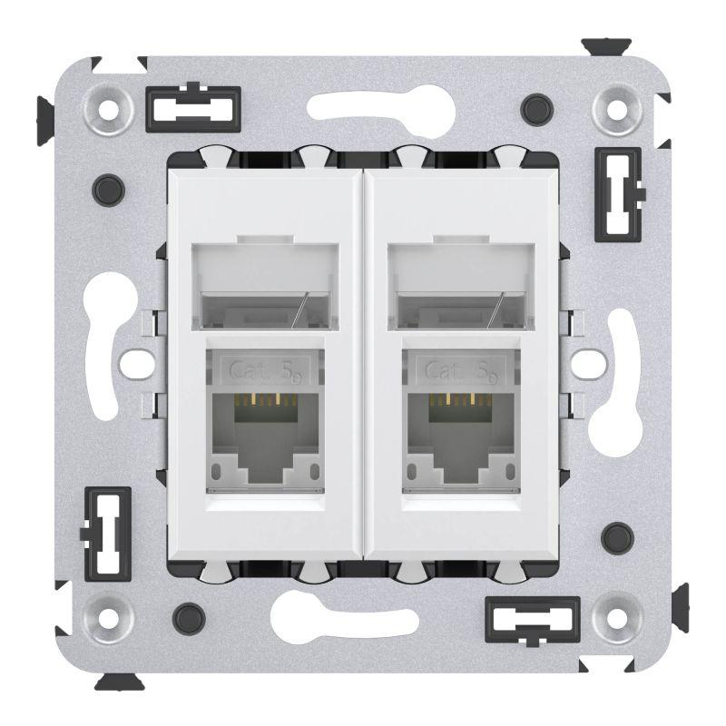 Розетка двойная RJ-45 кат.5e Avanti "Белое облако" DKC 4400464