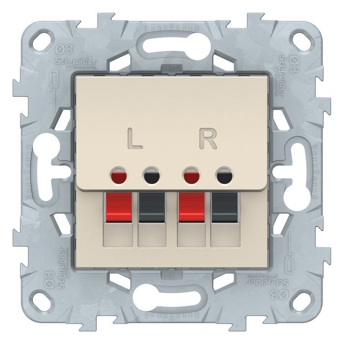 Аудио-розетка Schneider Electric UNICA NEW, скрытый монтаж, бежевый, NU548644