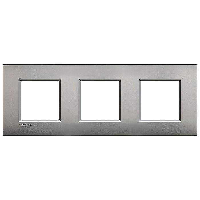 Рамка 3 поста BTicino LIVING LIGHT, никель матовый, LNE4802M3NK