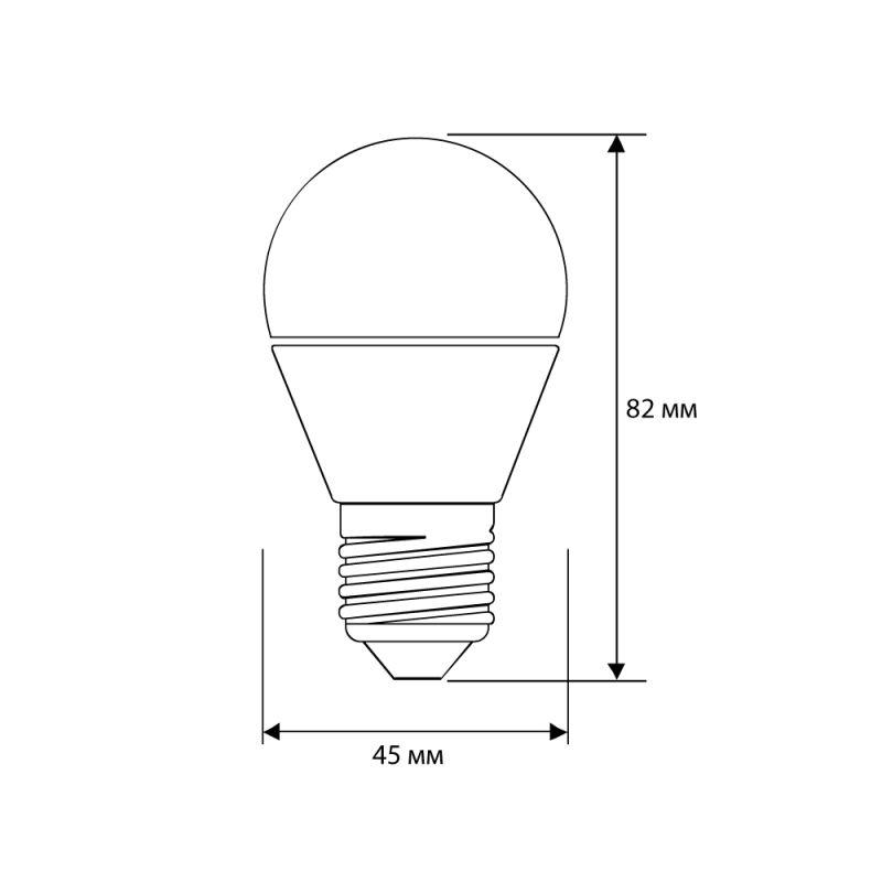 Лампа светодиодная LED5-G45/830/E27 5Вт шар 3000К тепл. бел. E27 390лм 220-240В Camelion 12028